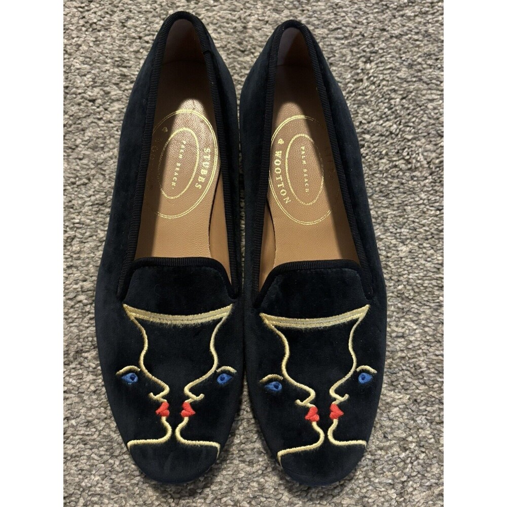 Stubbs & Wootton Elsa Blue Velvet Loafers Women’s Size‎ 8